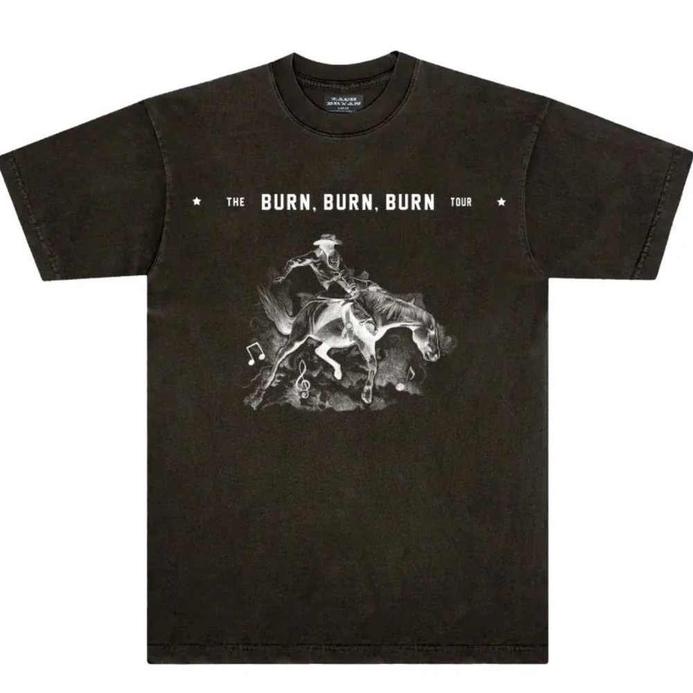 Zach Bryan Black Bucking Bronco Tee in Size Medium - NWT $150